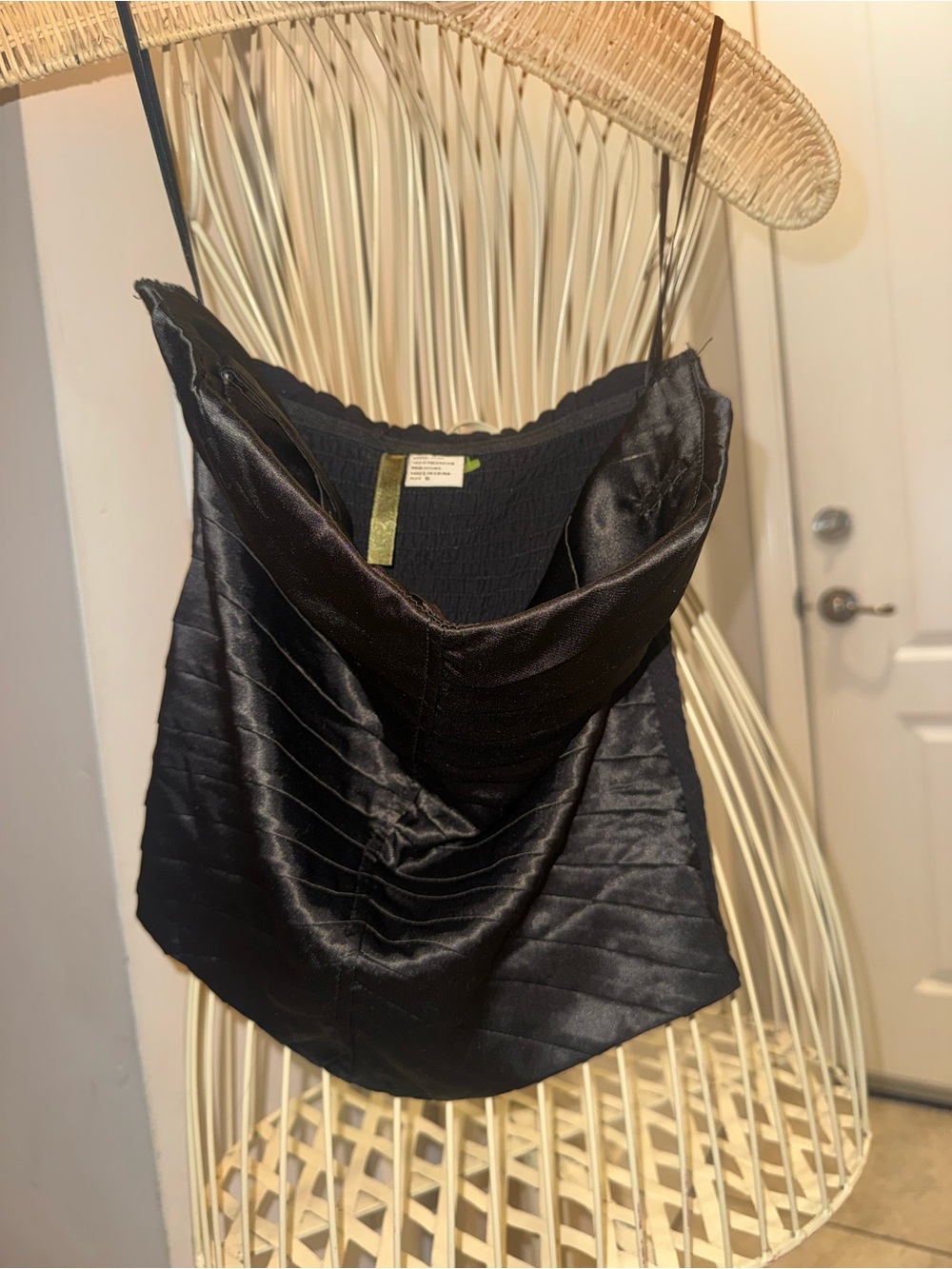 Satin Black Cowl Neck Camisole